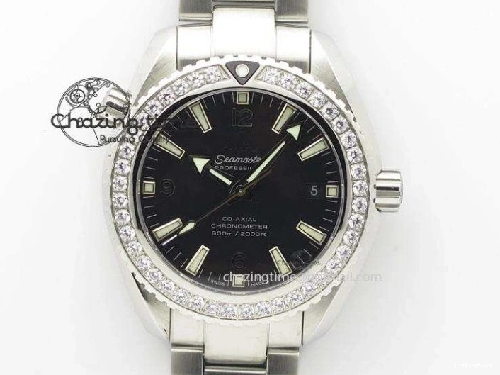 1218 TopPick De Ville Date SS MKF 1:1 Best Edition Black Dial Roman Marker on Black Leather Strap A 7743